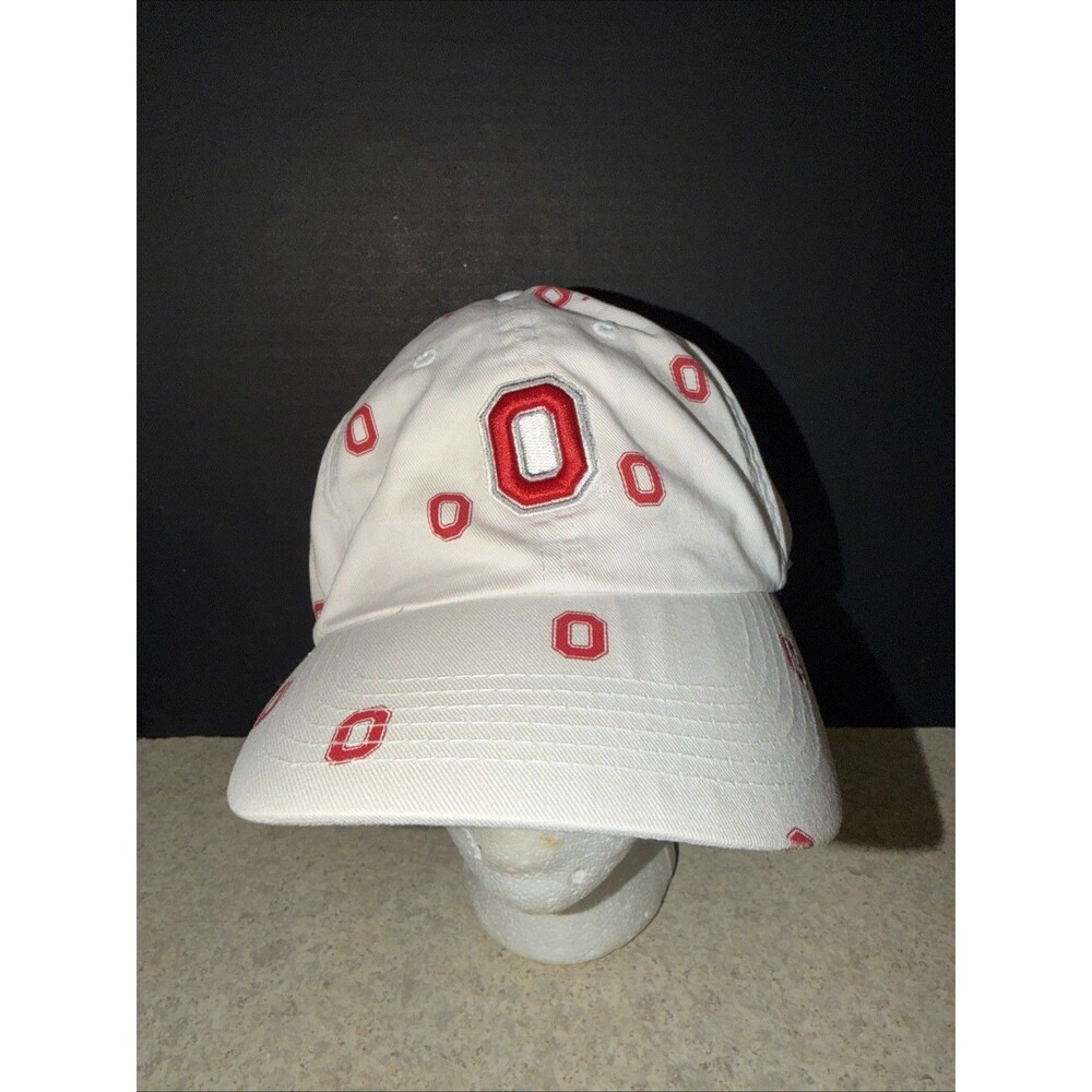 Ohio State University Hat Cap Strap Back white Embroidered "O" Logo- women's hat